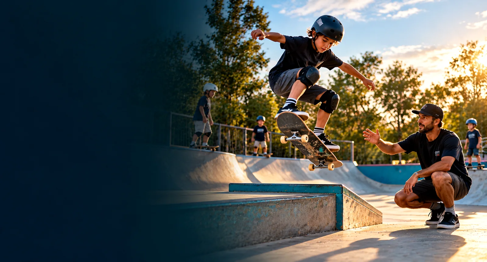 Illustrative skateboard action photo