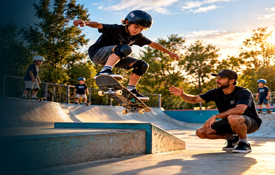 Illustrative skateboard learning photo